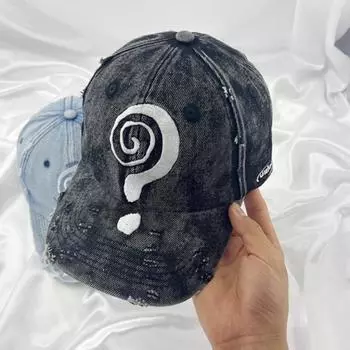 Peaked Embroidery Casquette Hats Retro Fishing Caps Personality Sun Hat Cycling чёрный