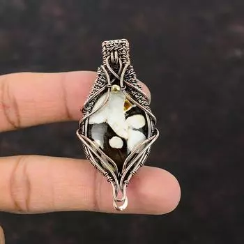 Подвеска из арахисового дерева, яшмы, меди, обернутая проволокой, подвеска из настоящего драгоценного камня, обернутая проволокой, ювелирное изделие в подарок жене, медные украшения, ручная работа, подвеска