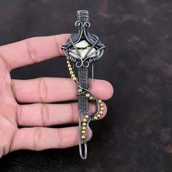 Peanut Wood Jasper Pendant Copper Wire Wrapped Pendant Gemstone Pendant Dainty Key Jewelry Handmade Pendant Copper Wire Jewelry Gift For Him