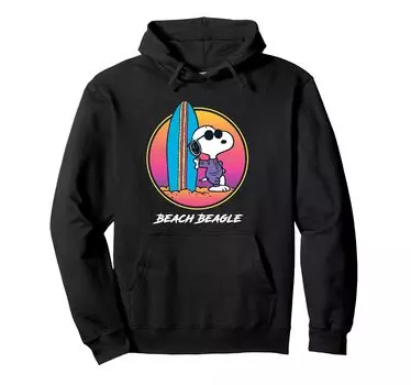 Peanuts Beach Beagle Surf Snoopy Hoodie чёрный