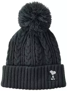 PEANUTS Bonbon Knit Cap Snoopy Black [Anshapeau] 475-1021 56.5~58.5cm чёрный