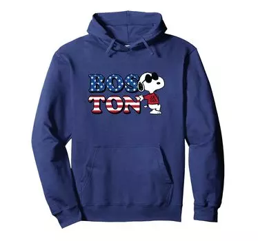 peanuts boston snoopy joe cool hoodie синий