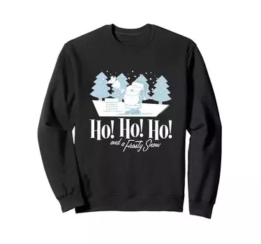 peanuts christmas snoopy hoho and frosty snow sweatshirt чёрный
