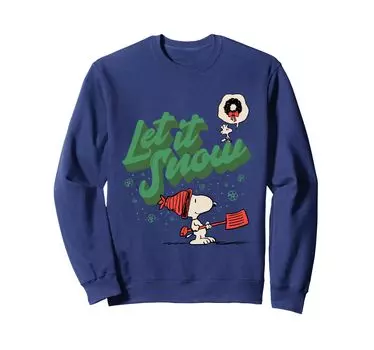 Peanuts Christmas Snoopy Make It Snow Sweatshirt синий
