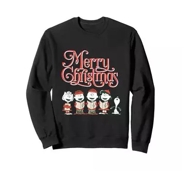 Peanuts Christmas Snoopy Singing in the Snow Sweatshirt чёрный