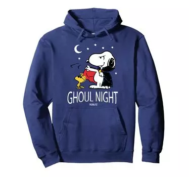 PEANUTS Halloween Ghoul Night Snoopy Woodstock Hoodie & синий