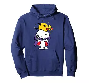 peanuts halloween snoopy vampire hoodie синий