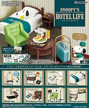 PEANUTS HOTEL LIFE BOX 8 8 штук Re-ment SNOOPY S продукты, типы,