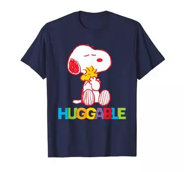 PEANUTS Rainbow Embracing Snoopy Woodstock & T-shirt синий