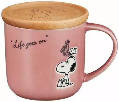 Peanuts SN611-11C Snoopy Mug, Season Pattern, Red, Includes Coaster