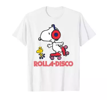 Peanuts Snoopy and Woodstock Roller Disco T-shirt белый