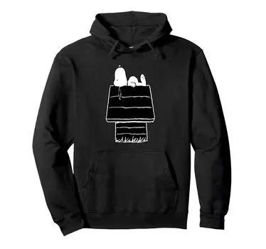 Peanuts Snoopy Black and White Kennel Hoodie чёрный