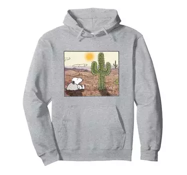 Peanuts Snoopy Desert Cactus Hoodie серый