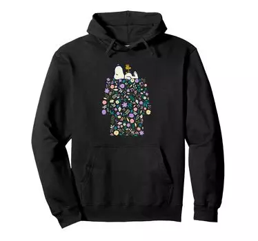 peanuts snoopy doghouse nature bloom hoodie чёрный