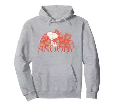 Peanuts Snoopy Flower Sketch Hoodie серый