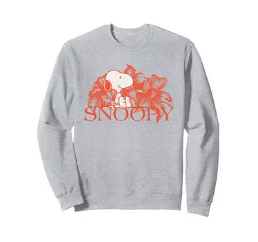 peanuts snoopy flower sketch sweatshirt серый