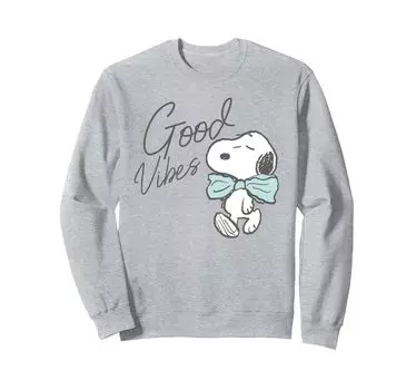 Peanuts Snoopy Good Vibes Bow Tie Sweatshirt серый