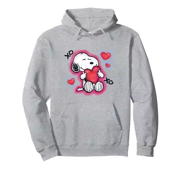 PEANUTS Snoopy Hug Love Heart Xo Hoodie синий