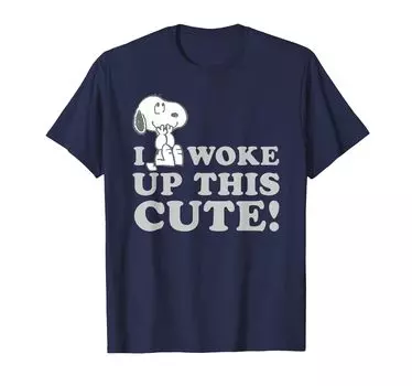 Peanuts Snoopy I Woke Up This Cute T-shirt синий