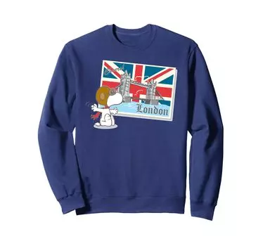 peanuts snoopy in london sweatshirt синий