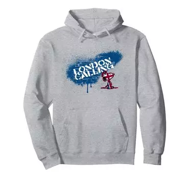 Peanuts Snoopy London Calling Hoodie серый
