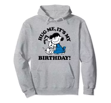 Peanuts Snoopy Lucy Birthday Hug Hoodie - синий
