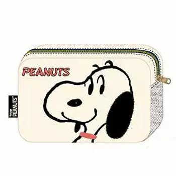 PEANUTS SNOOPY Lying Zakka Snoopy Ear Square Pouch Face 60 s &