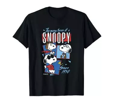 Peanuts Snoopy multifaceted T-shirt чёрный