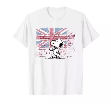 Peanuts Snoopy Posh Union Jack Wall T-shirt белый