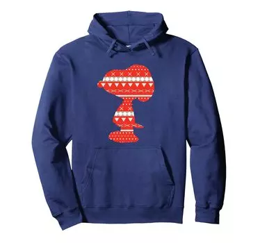 PEANUTS Snoopy Red Pattern Silhouette Hoodie синий