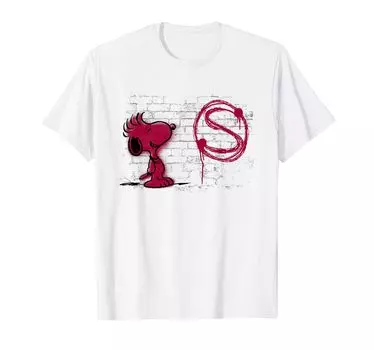 Peanuts Snoopy Red S Graffiti T-shirt белый