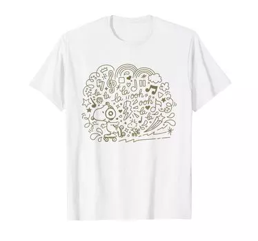 PEANUTS Snoopy skating and listening to music T-shirt белый