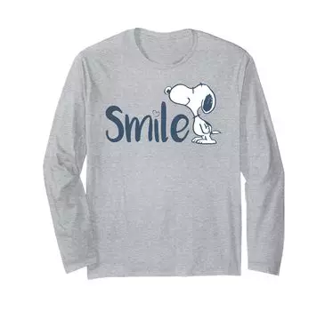 Peanuts Snoopy Smile Long Sleeve T-Shirt серый