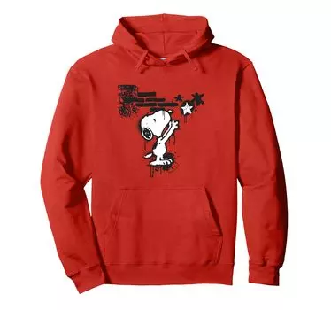Peanuts Snoopy Star Graffiti Hoodie красный