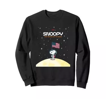 Peanuts Snoopy Starry Sky Planet Flag Sweatshirt чёрный