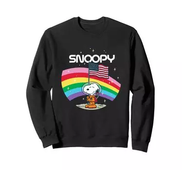 PEANUTS Snoopy Starry Sky Rainbow Moon Sweatshirt чёрный