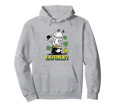Peanuts Snoopy Woodstock Day Hoodie - St. Patrick s Lucky! синий