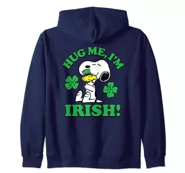 Peanuts Snoopy Woodstock Hug Me Irish Zip Parka синий