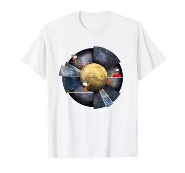 Peanuts Snoopy Woodstock Space Montage T-shirt белый