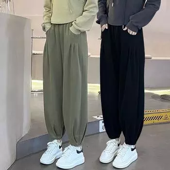 Pear-shaped Body Wear Harem Pants for Women In Autumn and Winter New High-waisted Slimming Foot Sporty Radish Casual Pants S