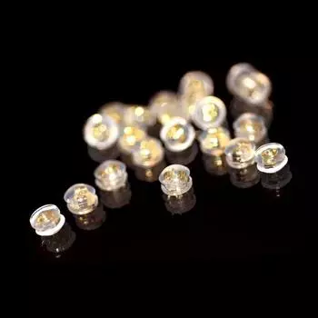 Pearl 18K Gold Super Tight Anti-Lost Earplugs Thin Needle Round 18K gold 4 pairs ultra-fine