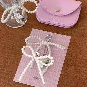 Брелки с подвесками в виде жемчуга и банта, милый милый кулон, подвесной орнамент, брелок для ключей, украшение для рюкзака, ювелирные изделия для женщин и девочек Door Latch