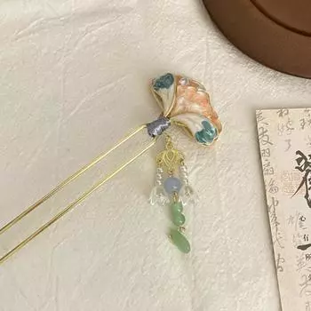 Pearl Chinese Style Hair Stick Tassels Flower Hairpin Horse Face Skirt Accessory