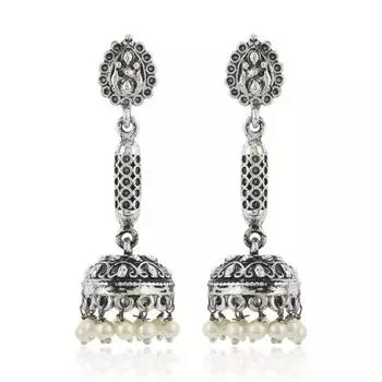 Длинные серьги Jhumka с жемчугом
