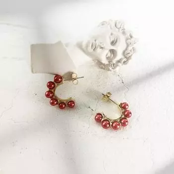 Pearl earrings women s green earrings temperament cold wind French earrings niche, colored earrings