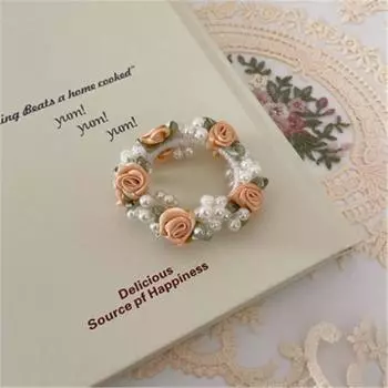 Pearl Flower Hair Rope Women Ponytail Hair Tie Elastic Hair Bands Beaded Hair Scrunchies Rubber band Hair Accessories 7cm