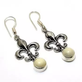 Серьги ручной работы с жемчужным камнем, посеребренные 925 пробы, 1,89 дюйма