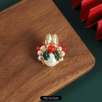 Pearl knife and horse dan face mask brooch high-end bead women s design sense temperament pin niche accessories