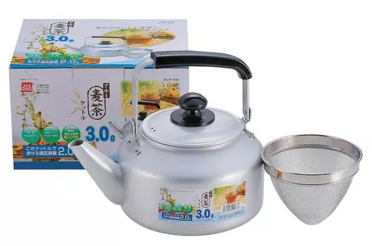 Pearl Metal Barley Tea Kettle For Gas Fire Only Tea Strainer With Addition Aluminum Lease Multi 3.0L PH-1433