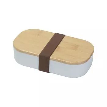 Pearl Metal Bento Box Lunch Box 600ml Bamboo Lid White Home Label D-6784